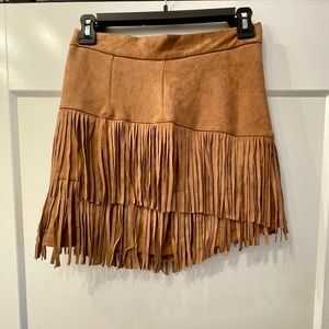 Altar’d State suede fringe skirt, size medium.